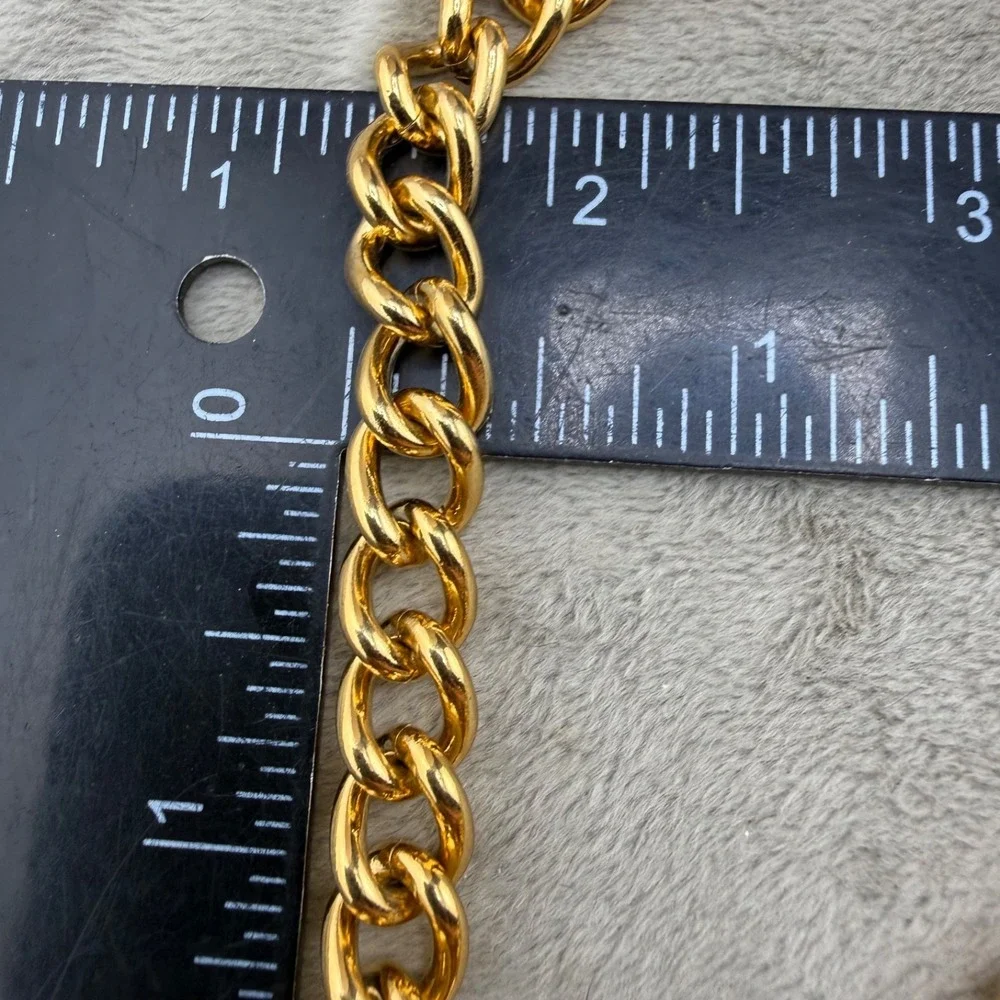 Vintage‎ Chunky Necklace Gold Tone Chain 17